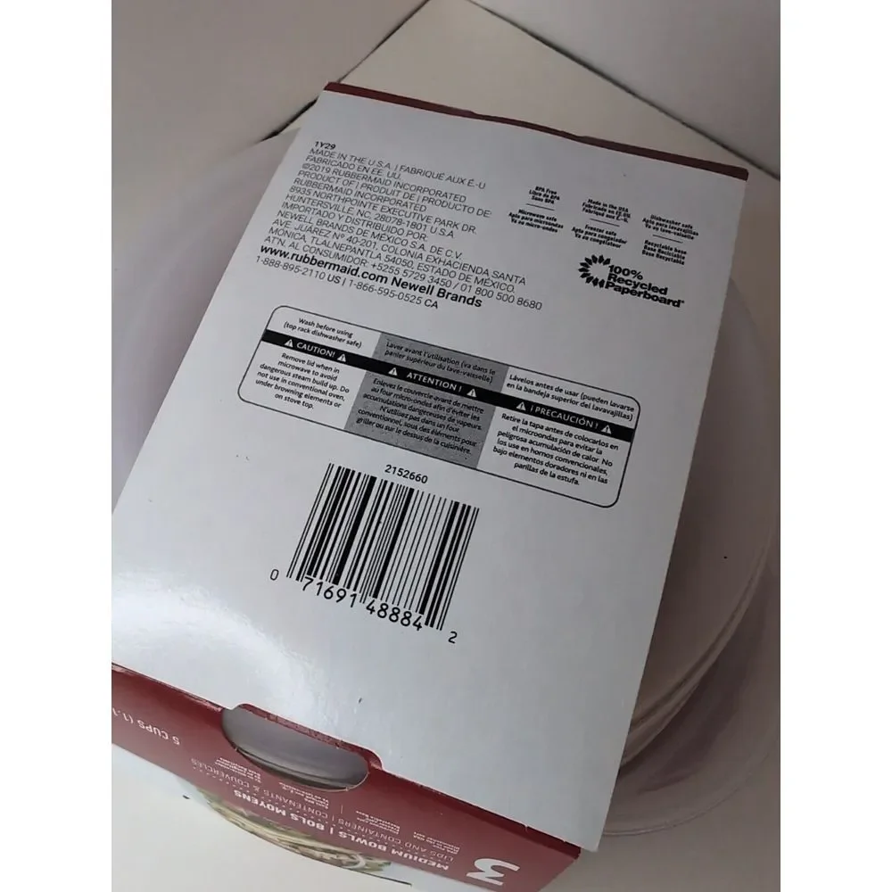 NEW Rubbermaid Take Alongs Medium Bowls Round 5 Cups‎ 3 Pack Red/ Clear